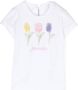 Monnalisa T-shirtjurk met bloe patch Wit - Thumbnail 1