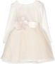 Monnalisa Jurk met bloe patch Beige - Thumbnail 1