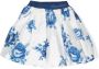 Monnalisa Rok met bloe print Wit - Thumbnail 1