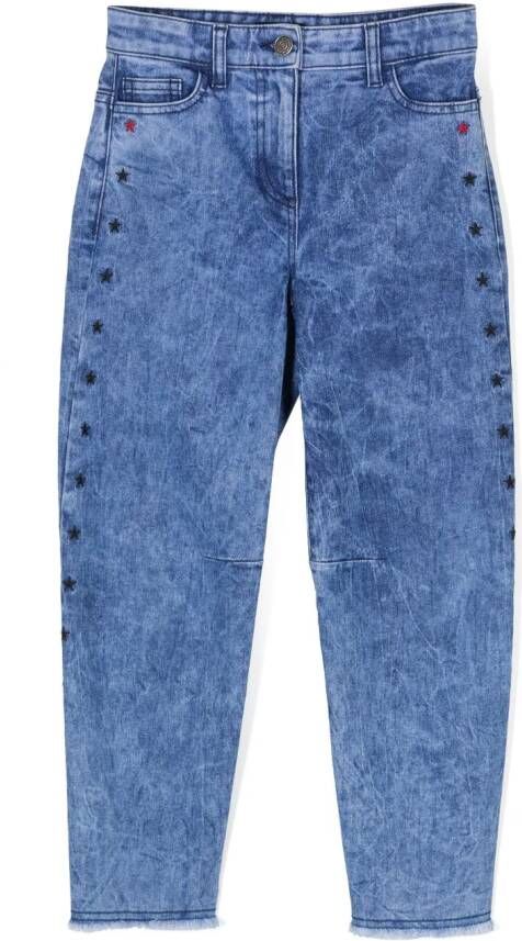 Monnalisa Jeans met geborduurde ster Blauw