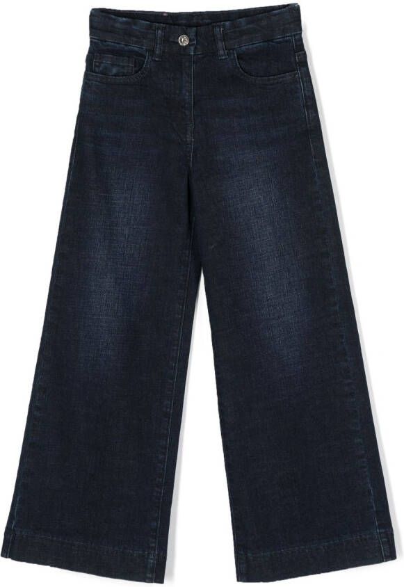 Monnalisa Jeans met wijde pijpen Blauw