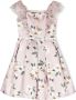 Monnalisa Jurk met bloe print Roze - Thumbnail 1