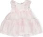 Monnalisa Jurk met bloe print Roze - Thumbnail 1
