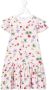 Monnalisa Jurk met bloe print Roze - Thumbnail 1