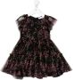 Monnalisa Jurk met bloe print Zwart - Thumbnail 1