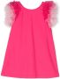 Monnalisa Jurk met tulen mouwen Roze - Thumbnail 1