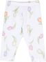 Monnalisa Legging met bloe print Wit - Thumbnail 1