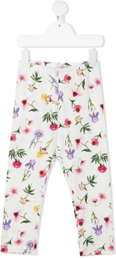Monnalisa Legging met bloe print Wit