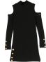 Monnalisa Geribbelde mini-jurk Zwart - Thumbnail 1