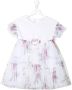 Monnalisa Mini-jurk met bloe print Wit - Thumbnail 1