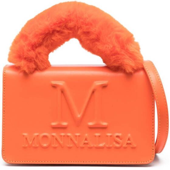 Monnalisa Schoudertas met logo-reliëf Oranje