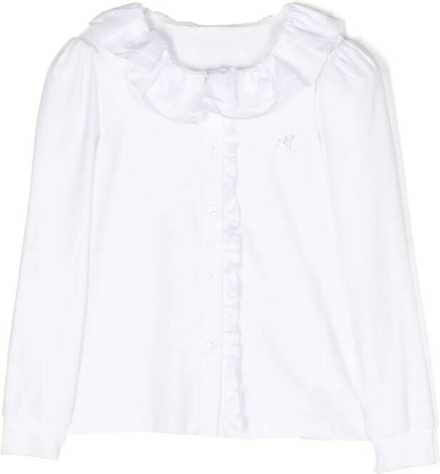 Monnalisa Shirt met franje Wit
