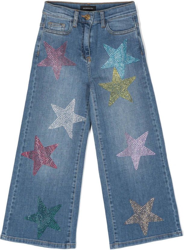 Monnalisa Jeans verfraaid met ster Blauw