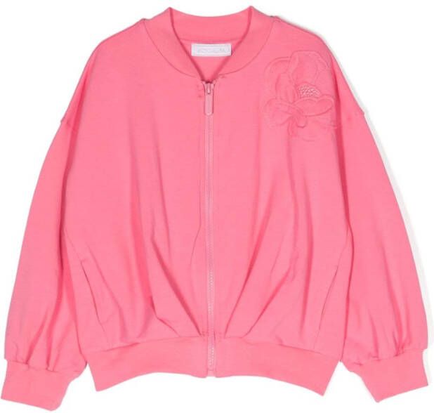 Monnalisa Sweater met bloe patch Roze