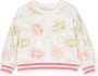 Monnalisa Sweater met bloe print Wit - Thumbnail 1