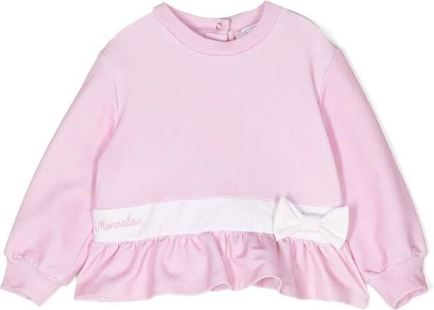 Monnalisa Sweater met geborduurd logo Roze