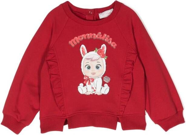 Monnalisa Sweater met logoprint Rood