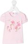 Monnalisa T-shirt met bloe print Roze - Thumbnail 1
