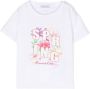 Monnalisa T-shirt met bloe print Wit - Thumbnail 1