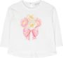 Monnalisa T-shirt met bloe print Wit - Thumbnail 1