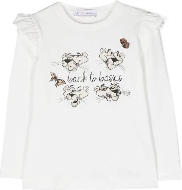 Monnalisa T-shirt met lange mouwen Wit