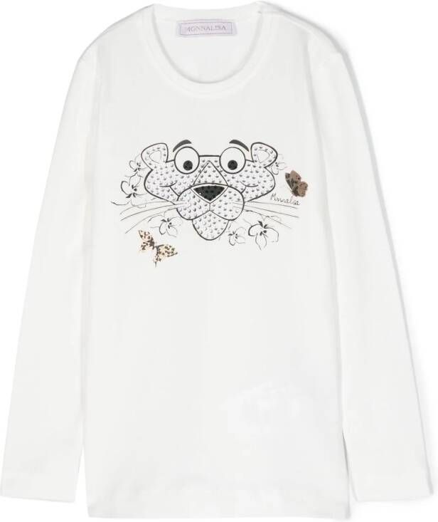Monnalisa T-shirt met lange mouwen Wit