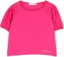 Monnalisa T-shirt met logo van stras Roze - Thumbnail 1
