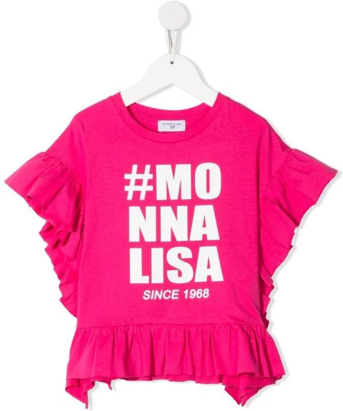 Monnalisa T-shirt met logoprint Roze