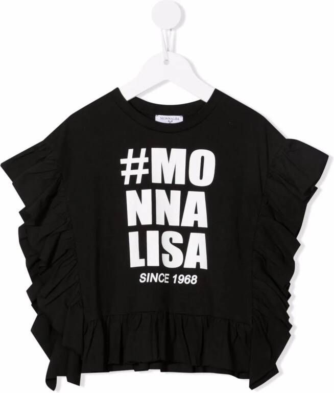 Monnalisa T-shirt met logoprint Zwart