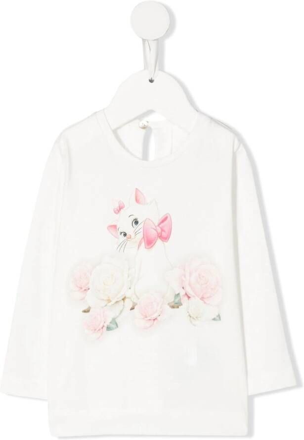 Monnalisa T-shirt met Maria patroon Wit