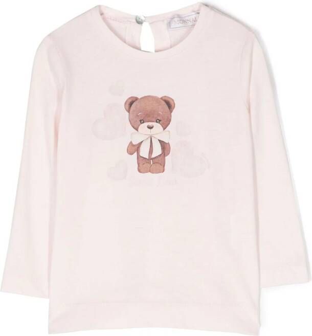 Monnalisa T-shirt met teddybeerprint Roze