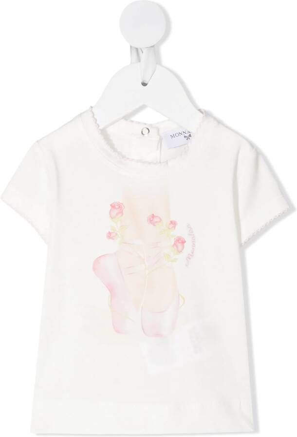 Monnalisa T-shirt met teddybeerprint Wit