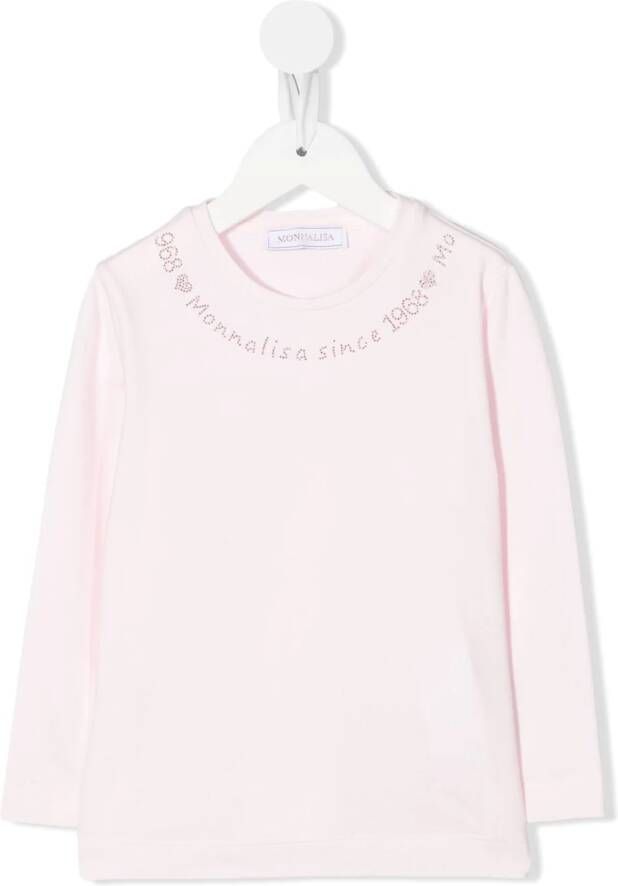 Monnalisa T-shirt verfraaid met logo Roze