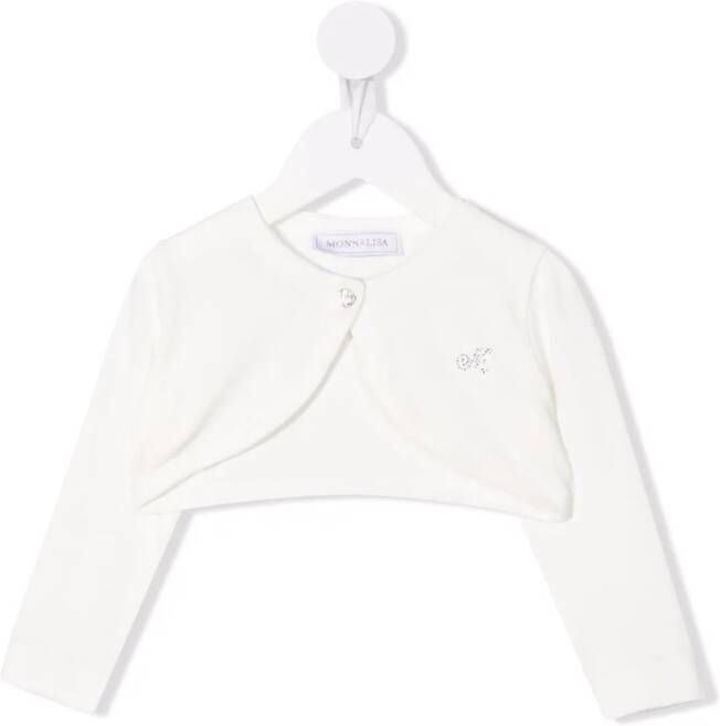 Monnalisa Vest met verfraaid logo Wit