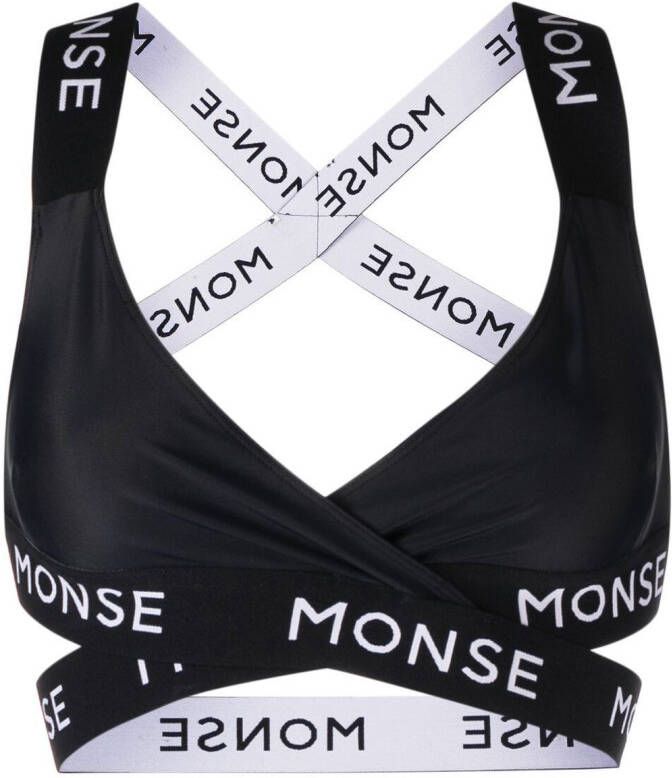 Monse Sport-bh met gekruiste bandjes Zwart