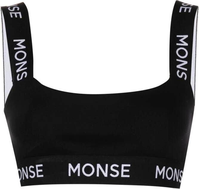 Monse Sport-bh met logoprint Zwart