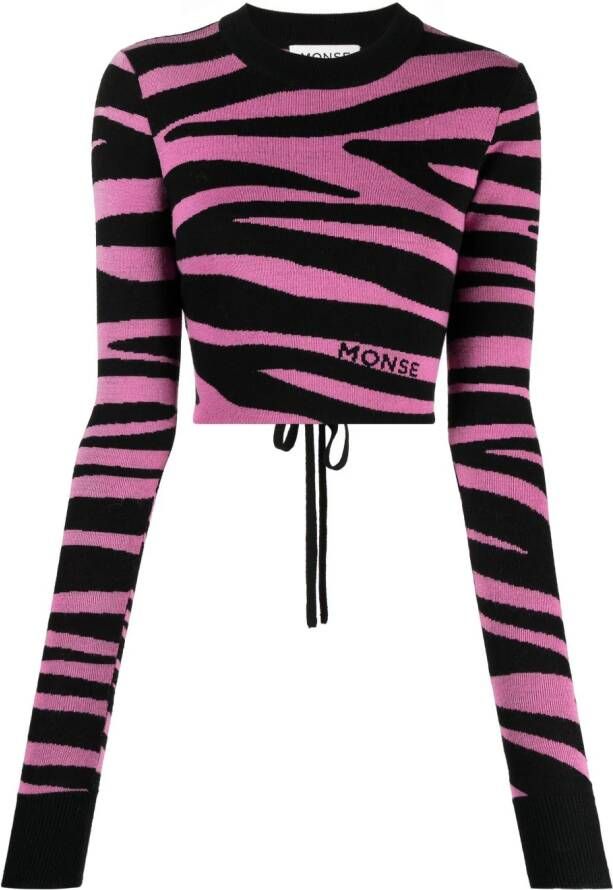 Monse Trui met zebraprint Roze