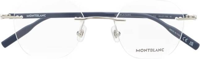Montblanc Bril met rond montuur Blauw