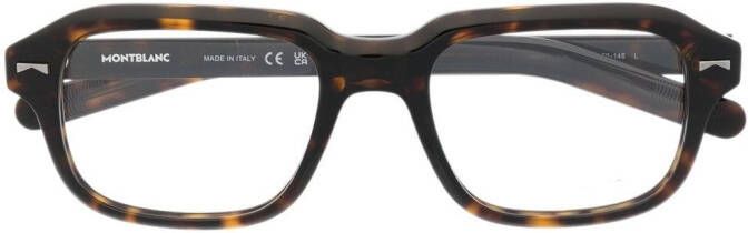 Montblanc Bril met rechthoekig montuur Bruin