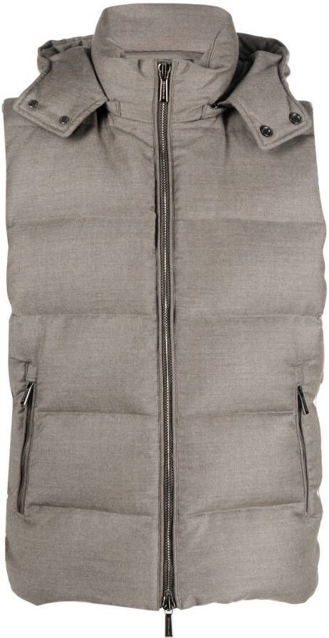 Moorer Bodywarmer met capuchon Beige