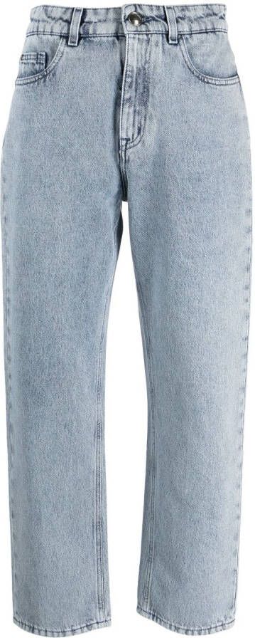 Moorer Cropped jeans Blauw