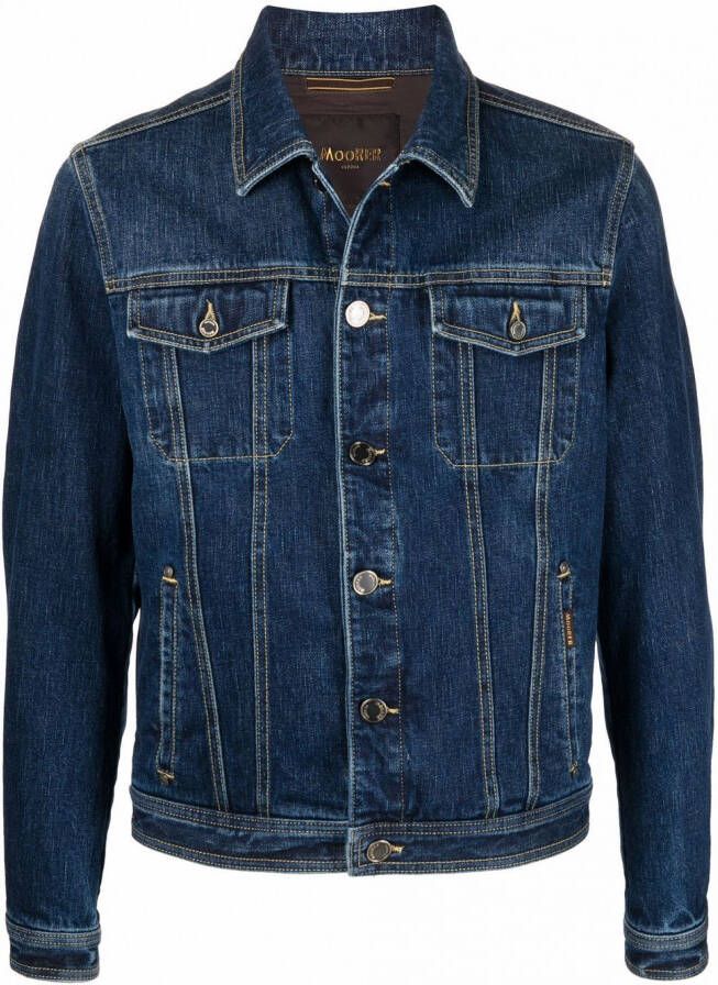 Moorer Denim jack Blauw