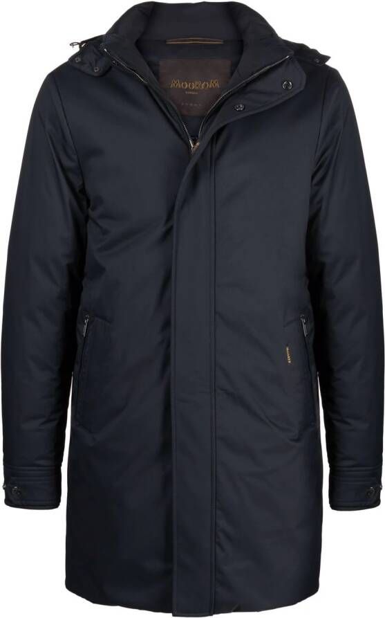 Moorer Donsjack met capuchon Blauw
