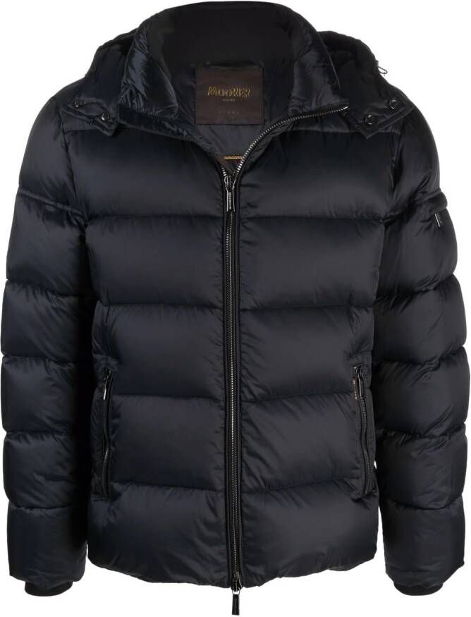 Moorer Donsjack met veren Blauw