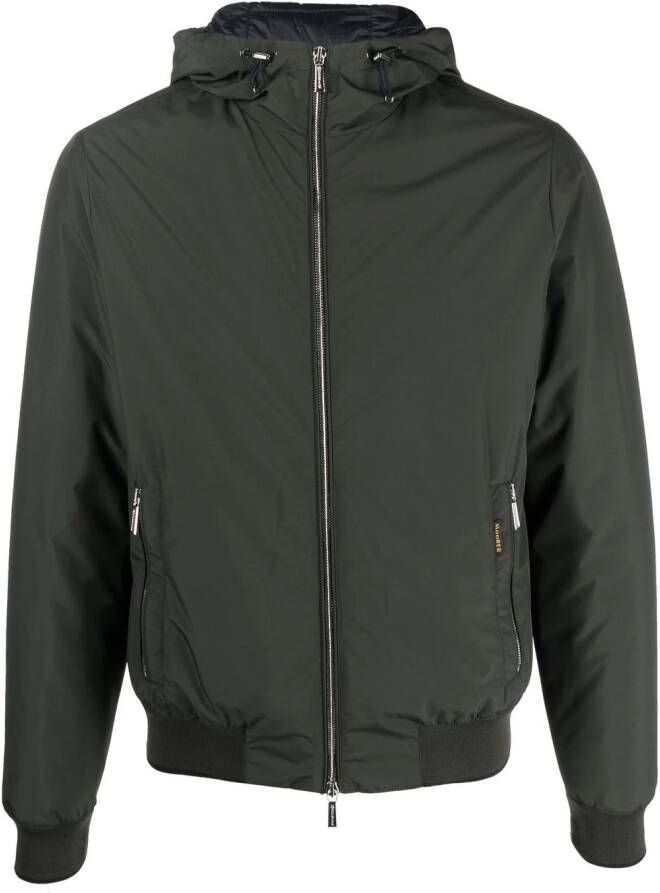 Moorer Donsjack met veren Groen