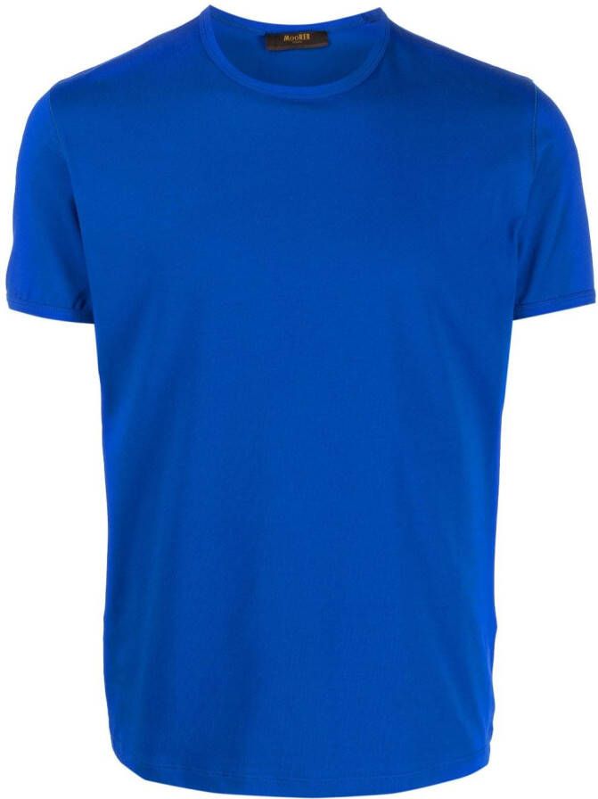 Moorer T-shirt met print Blauw