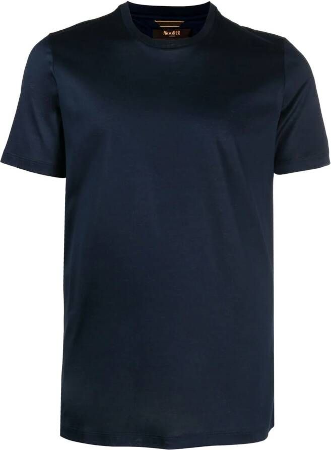 Moorer Katoenen T-shirt Blauw