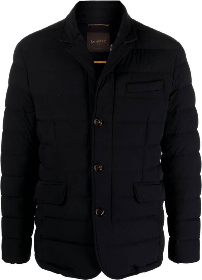 Moorer Leren jack Blauw
