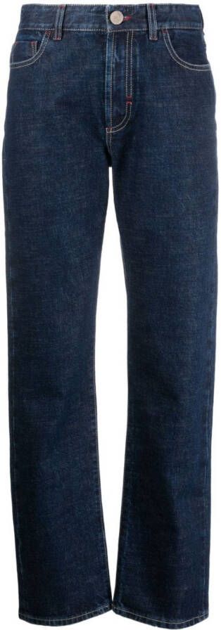 Moorer Jeans met logopatch Blauw
