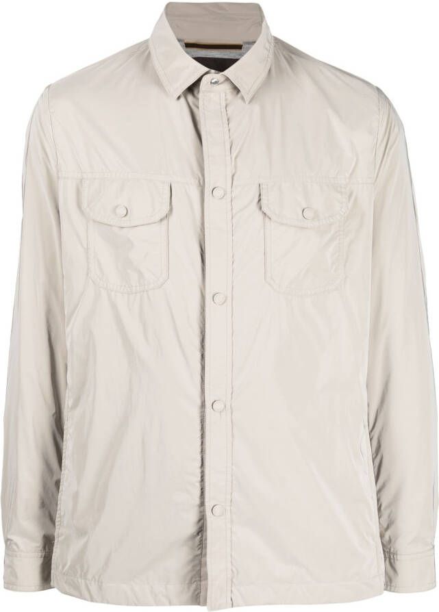 Moorer Lichtgewicht shirtjack Beige